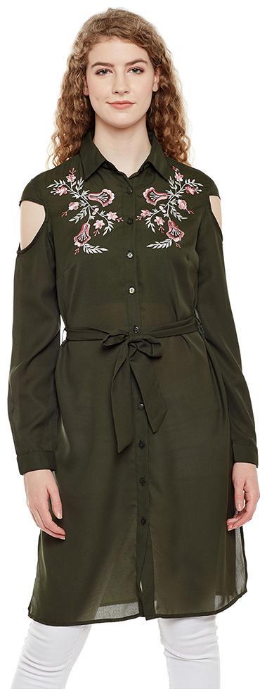 

OXOLLOXO Women Solid Regular tunic - Green