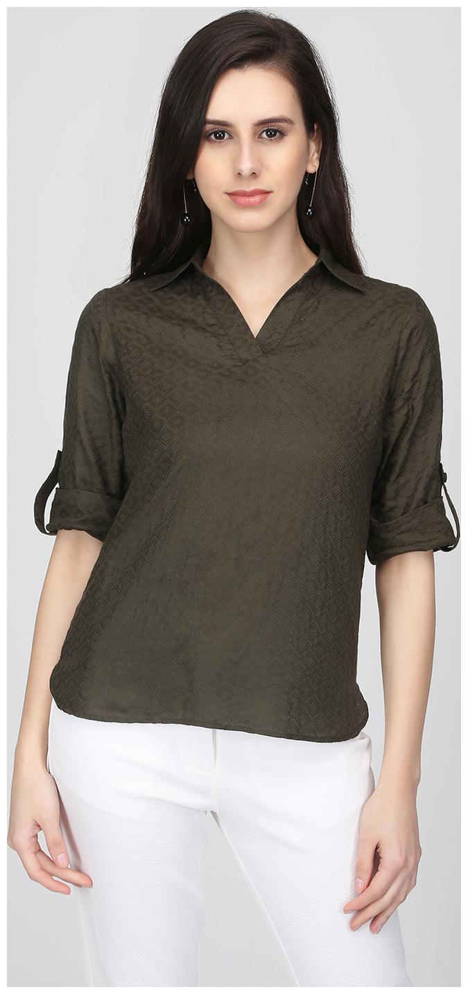 

EAVAN Women Self design Blouson top - Green