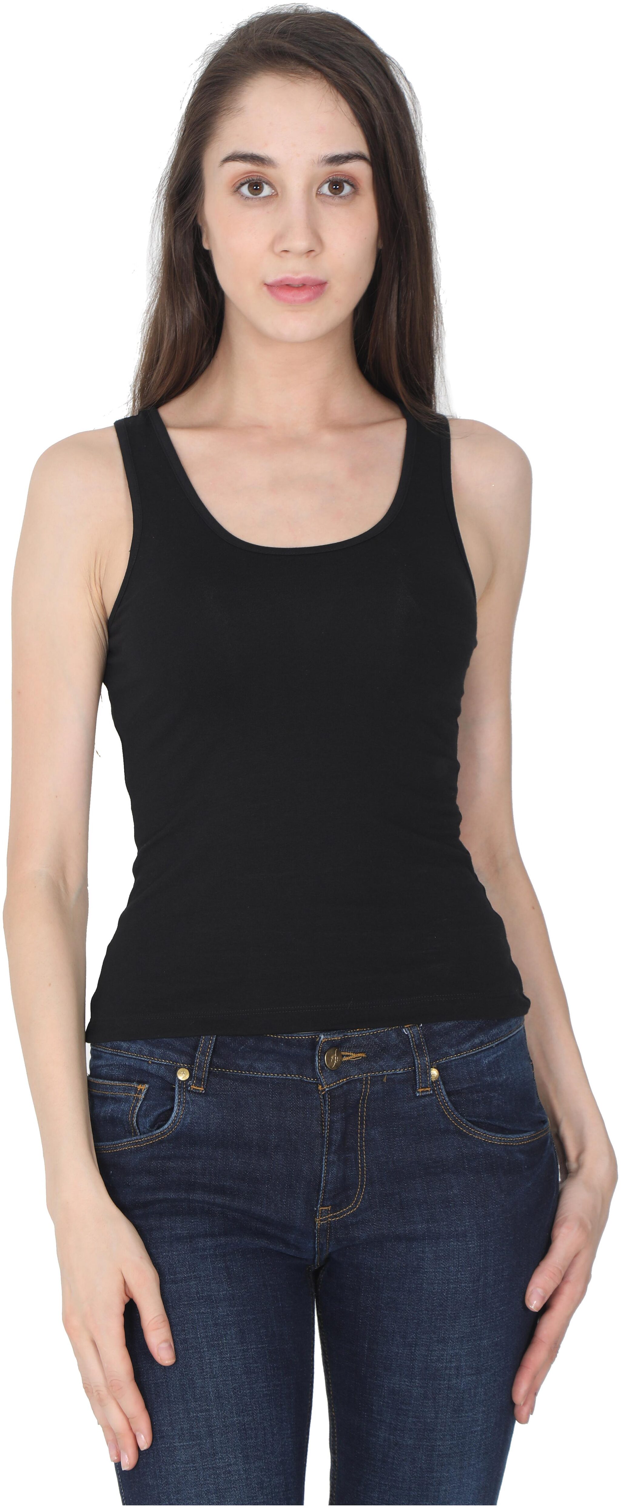 

Olli Women Black Regular fit Round neck Cotton Tank top