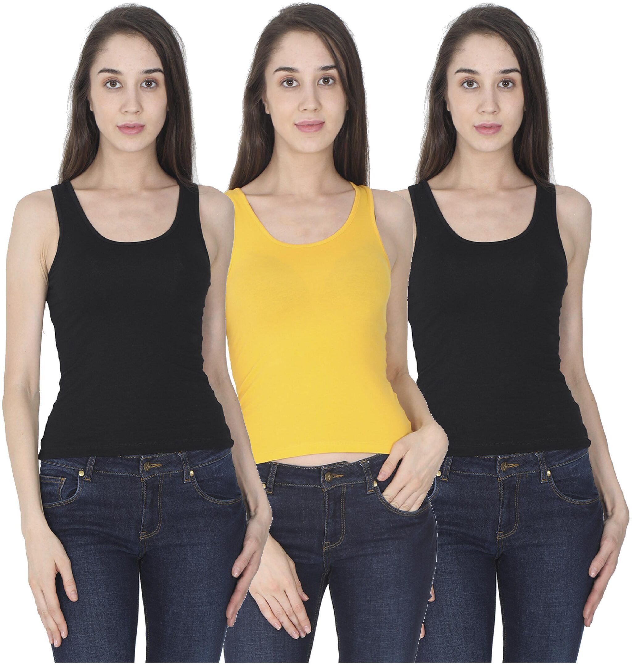 

Olli Women Multi Regular fit Round neck Cotton Tank top