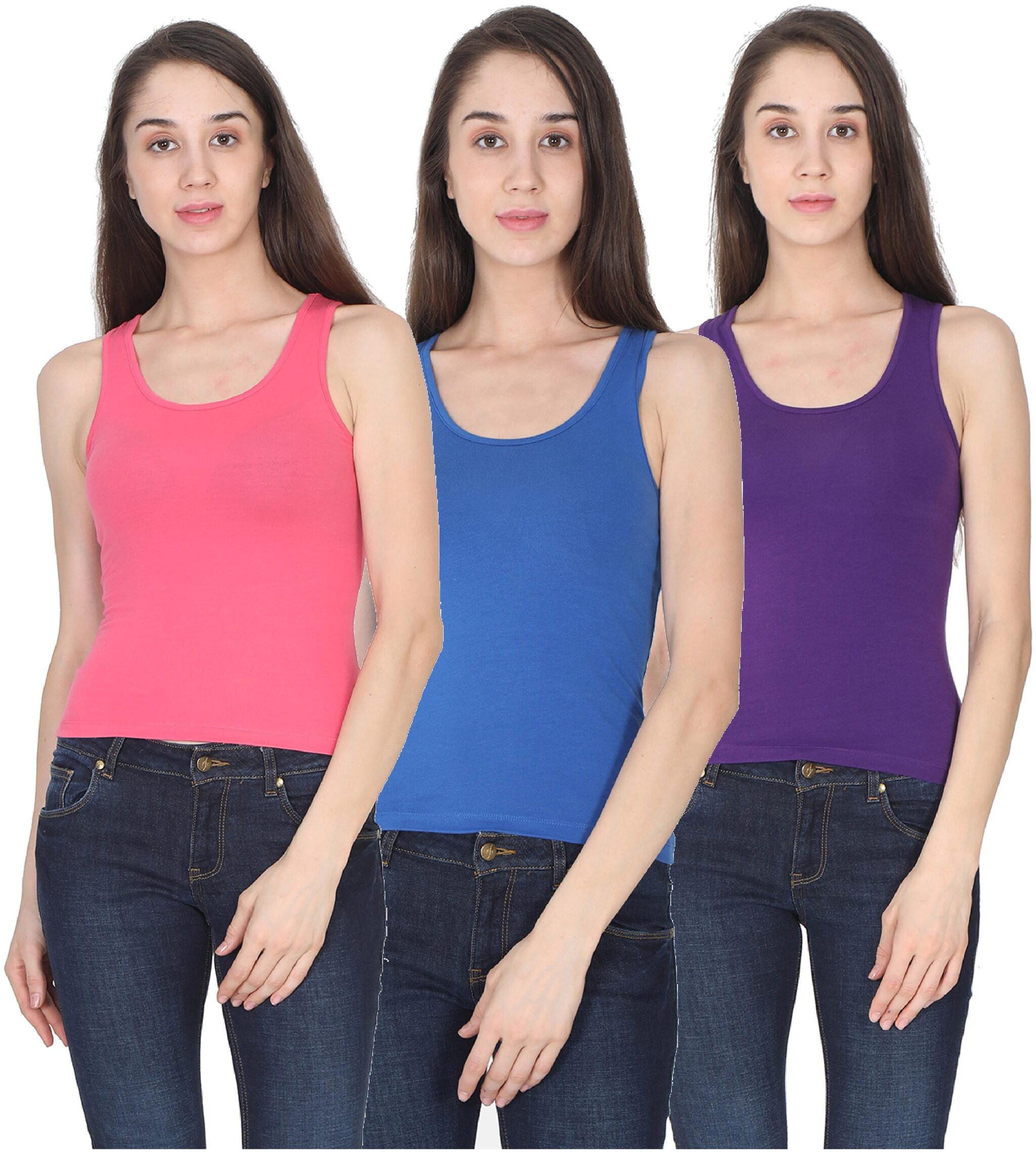 

Olli Women Multi Regular fit Round neck Cotton Tank top