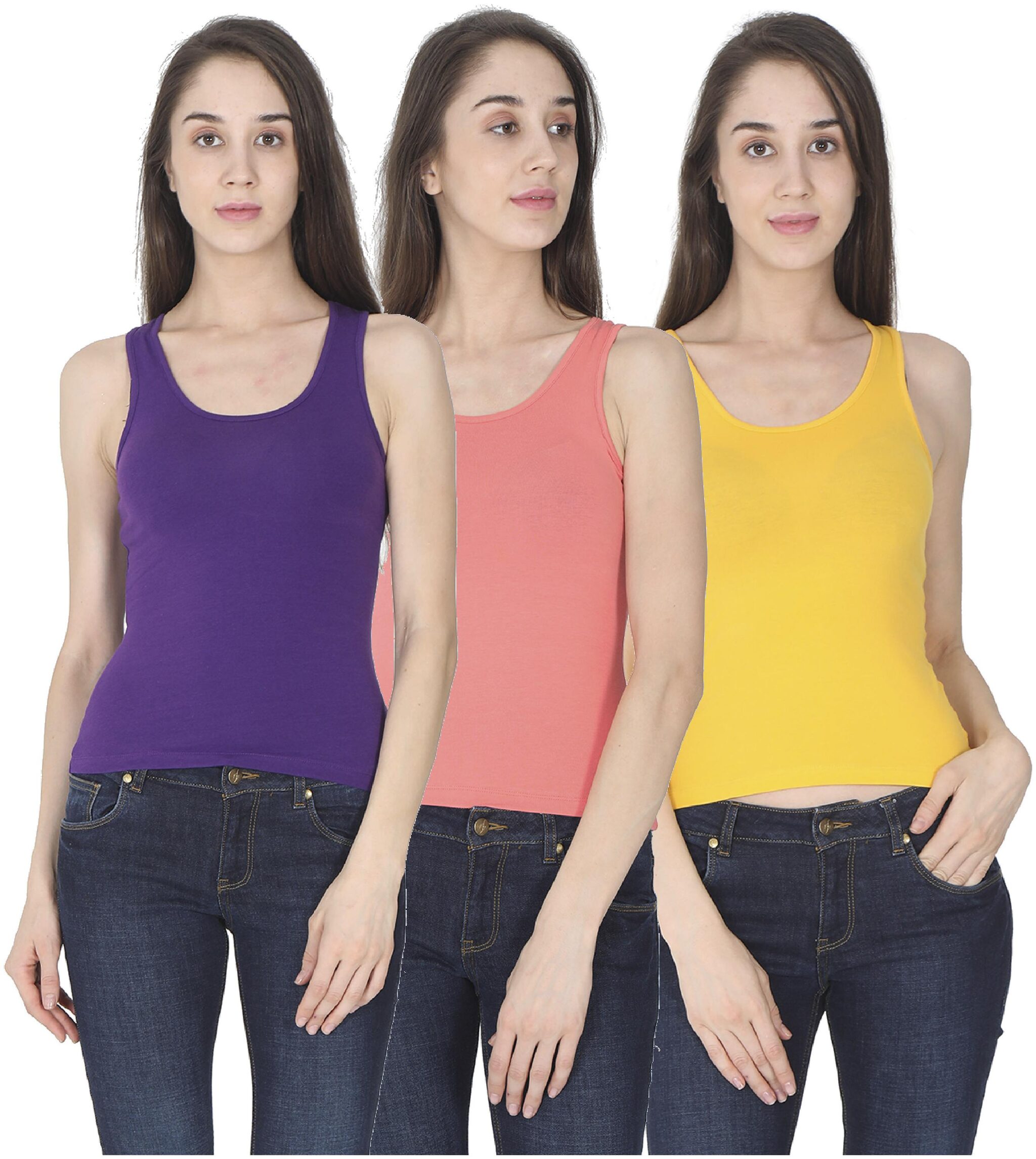 

Olli Women Multi Regular fit Round neck Cotton Tank top
