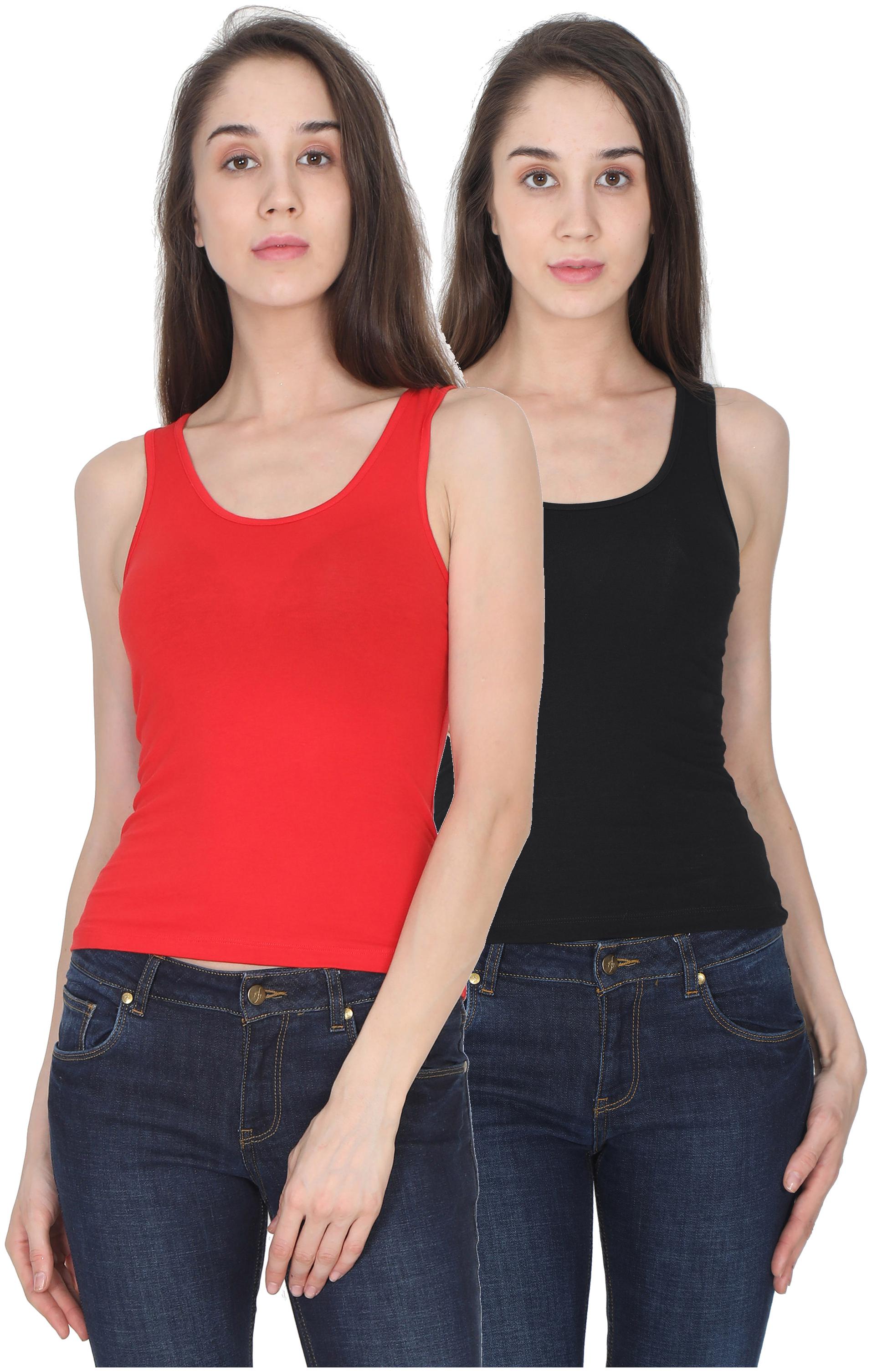 

Olli Women Multi Regular fit Round neck Cotton Tank top