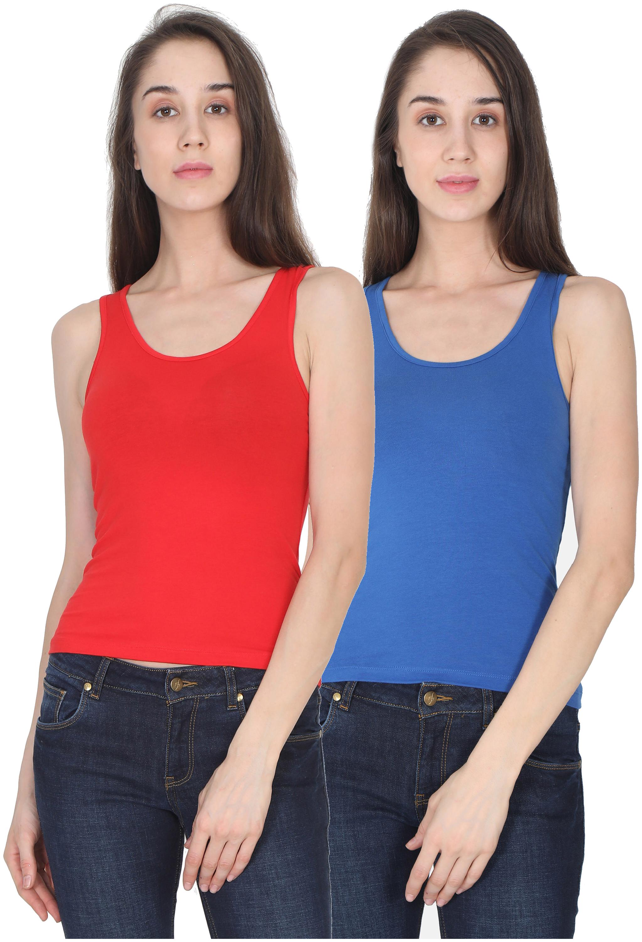 

Olli Women Multi Regular fit Round neck Cotton Tank top
