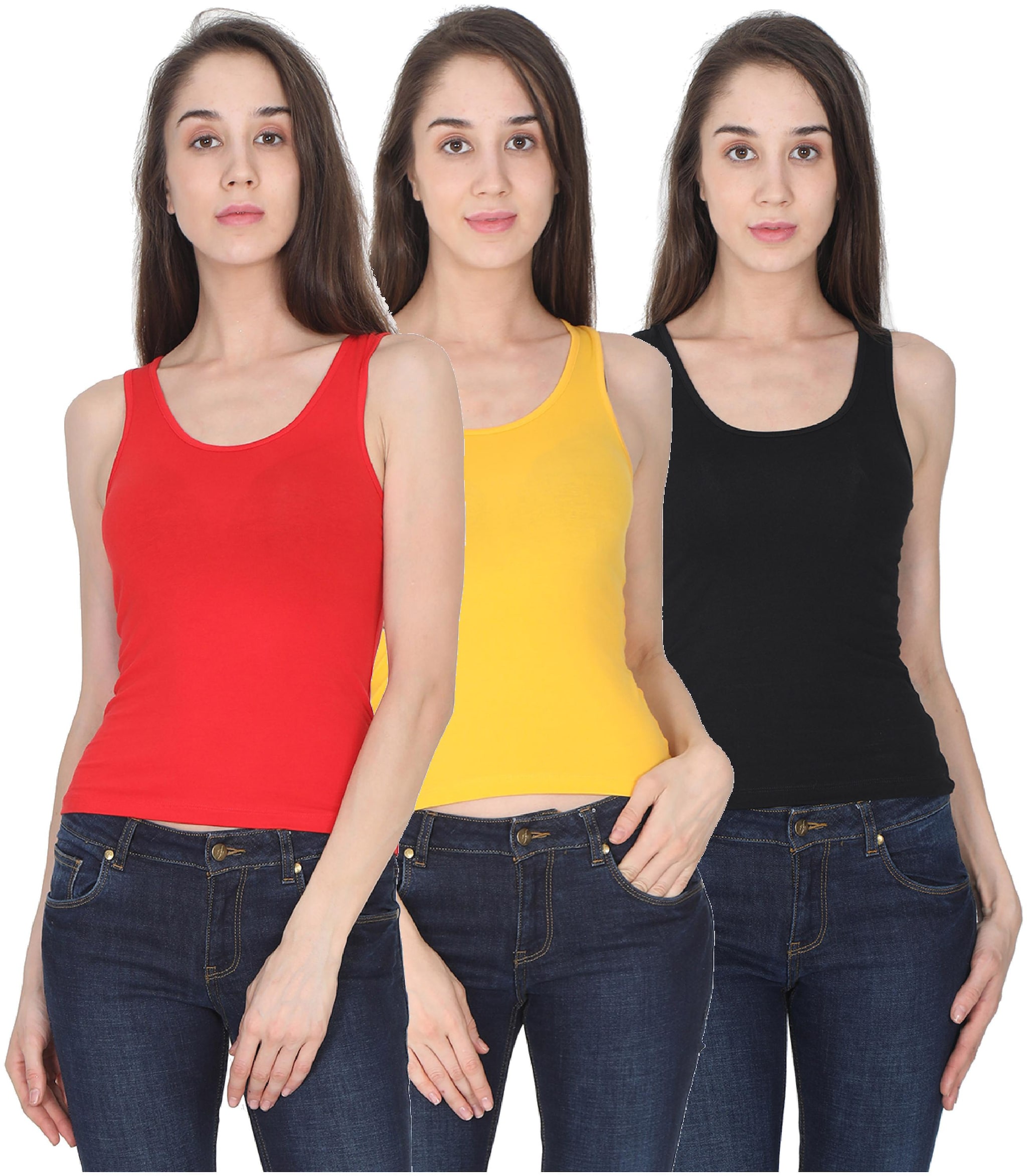 

Olli Women Multi Regular fit Round neck Cotton Tank top