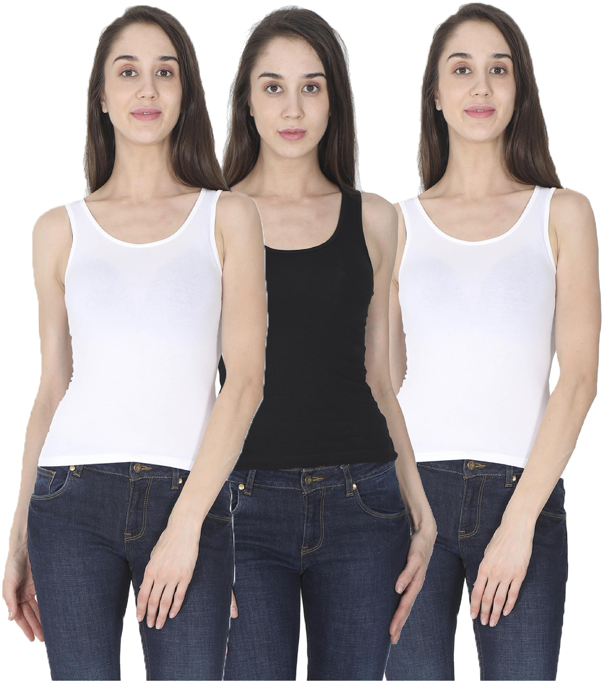 

Olli Women Multi Regular fit Round neck Cotton Tank top