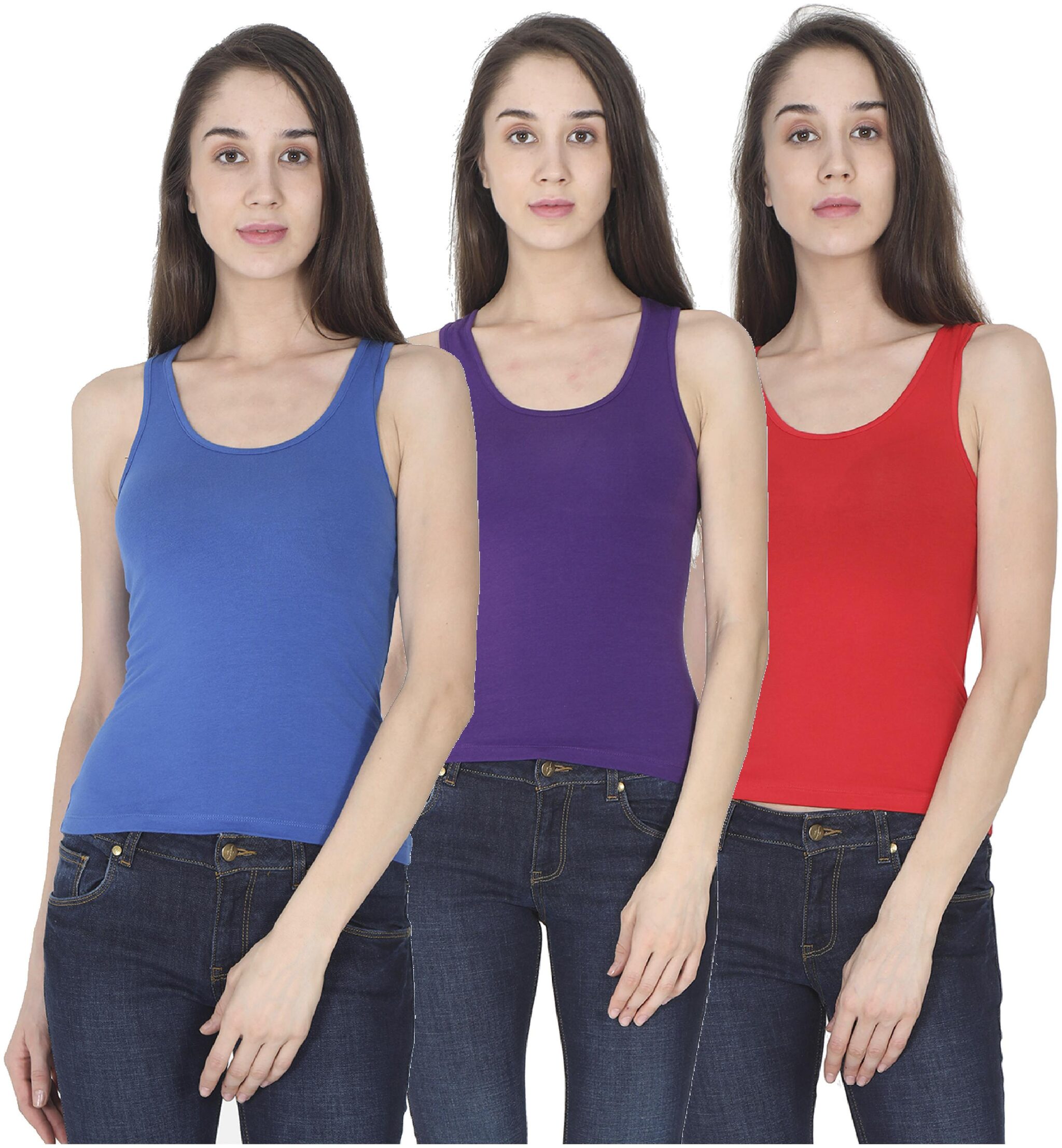 

Olli Women Multi Regular fit Round neck Cotton Tank top