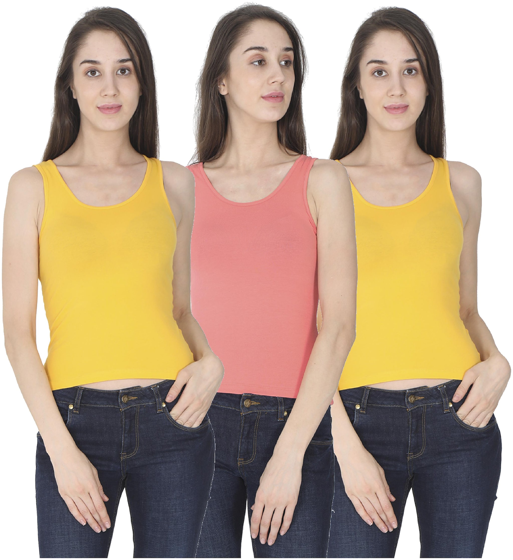 

Olli Women Multi Regular fit Round neck Cotton Tank top