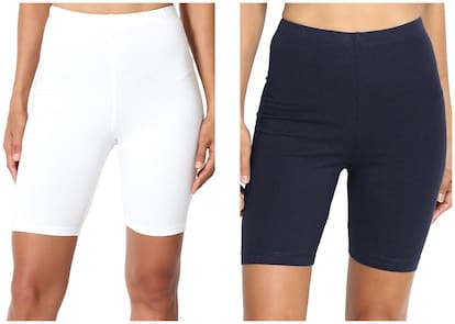 OMIKKA Women Regular fit Cotton Solid Shorts - Multi