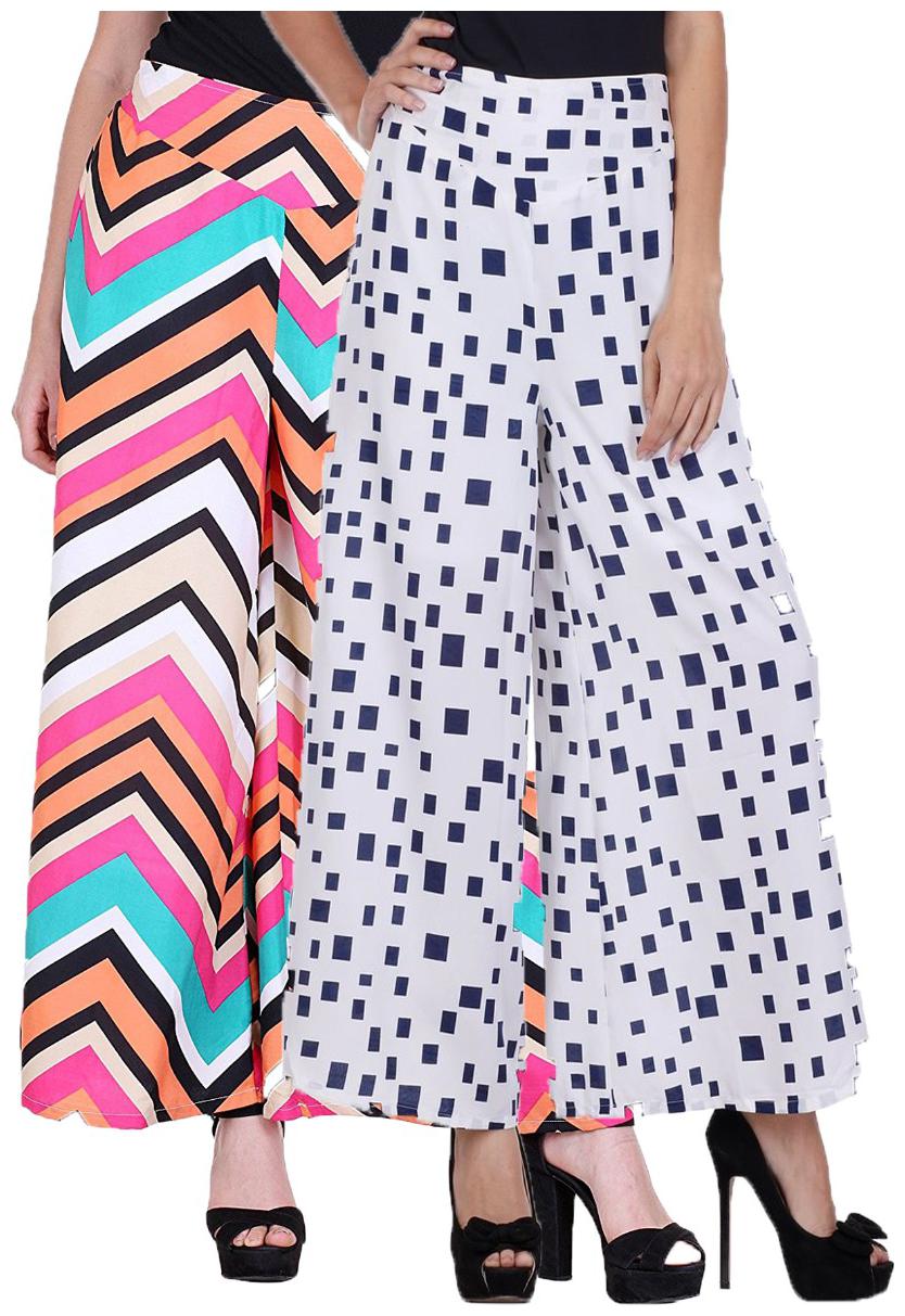 

Omikka Crepe Printed Palazzo for Women Pack of 2