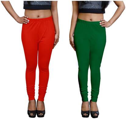 Omikka Ultra Super Soft 220 GSM Stretch Bio Wash Churidar Leggings Pack of 2