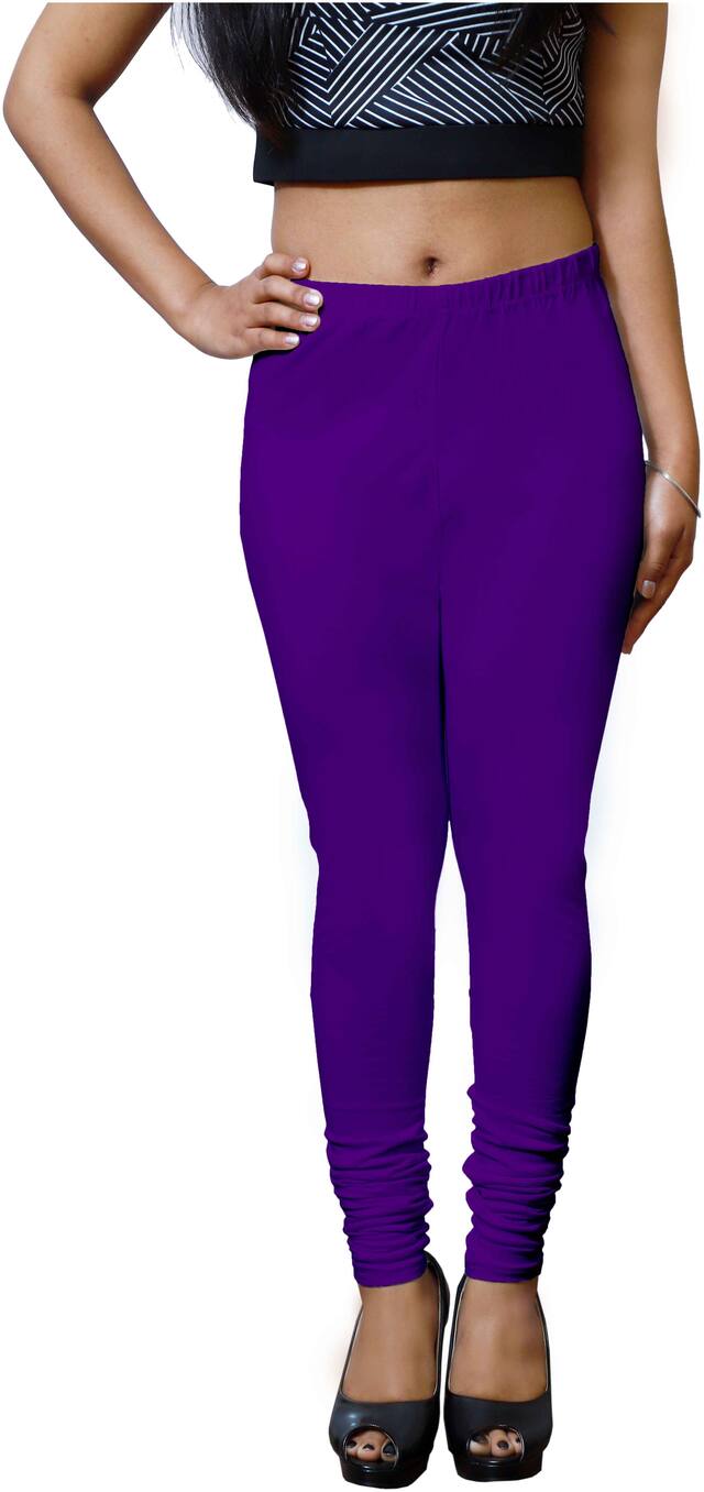 Omikka Ultra Super Soft 220 GSM Stretch Bio Wash Churidar Leggings Regular Sizes 20 Plus Solid Colors