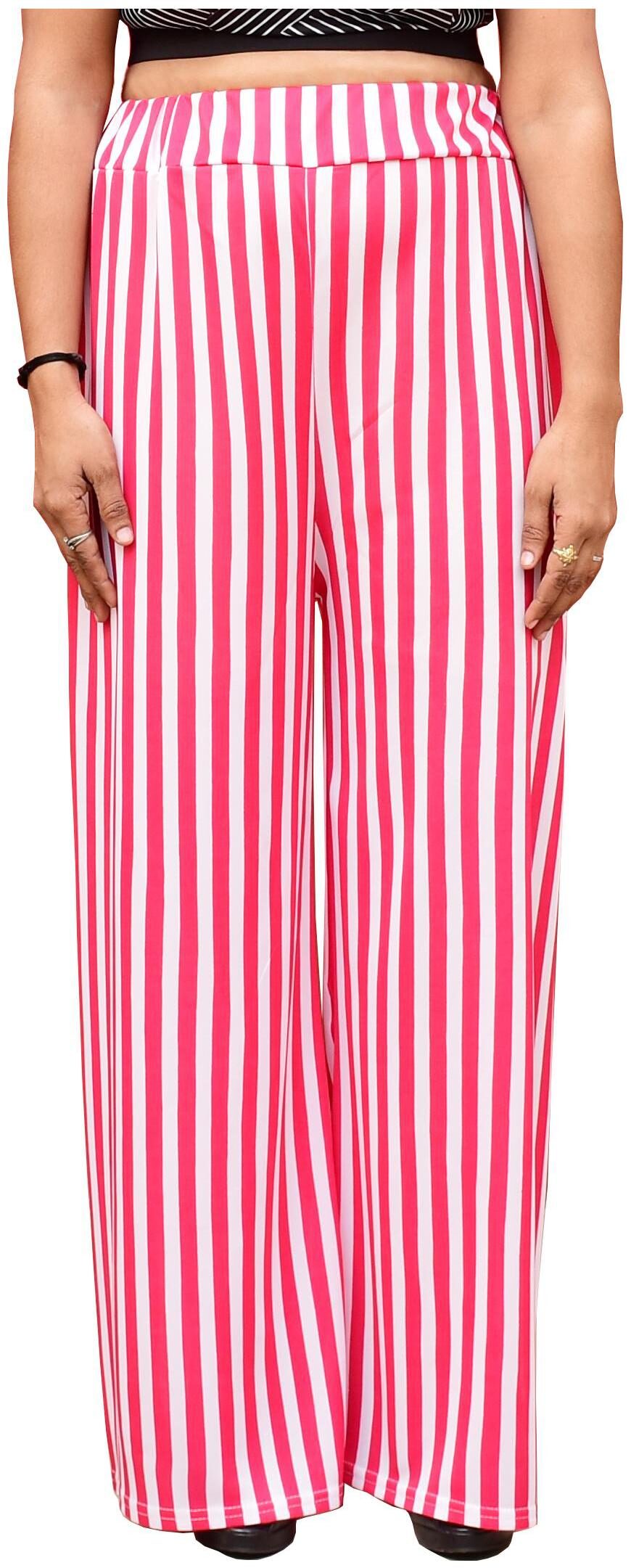 

Omikka Women s Straight Line Casual Wear Palazzo Pants Free Size