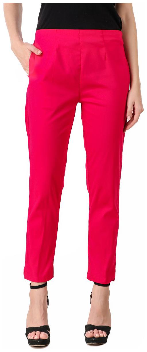 

Omlata Lady Touch Womens Regular Fit Cotton Solid Pant (Pink)