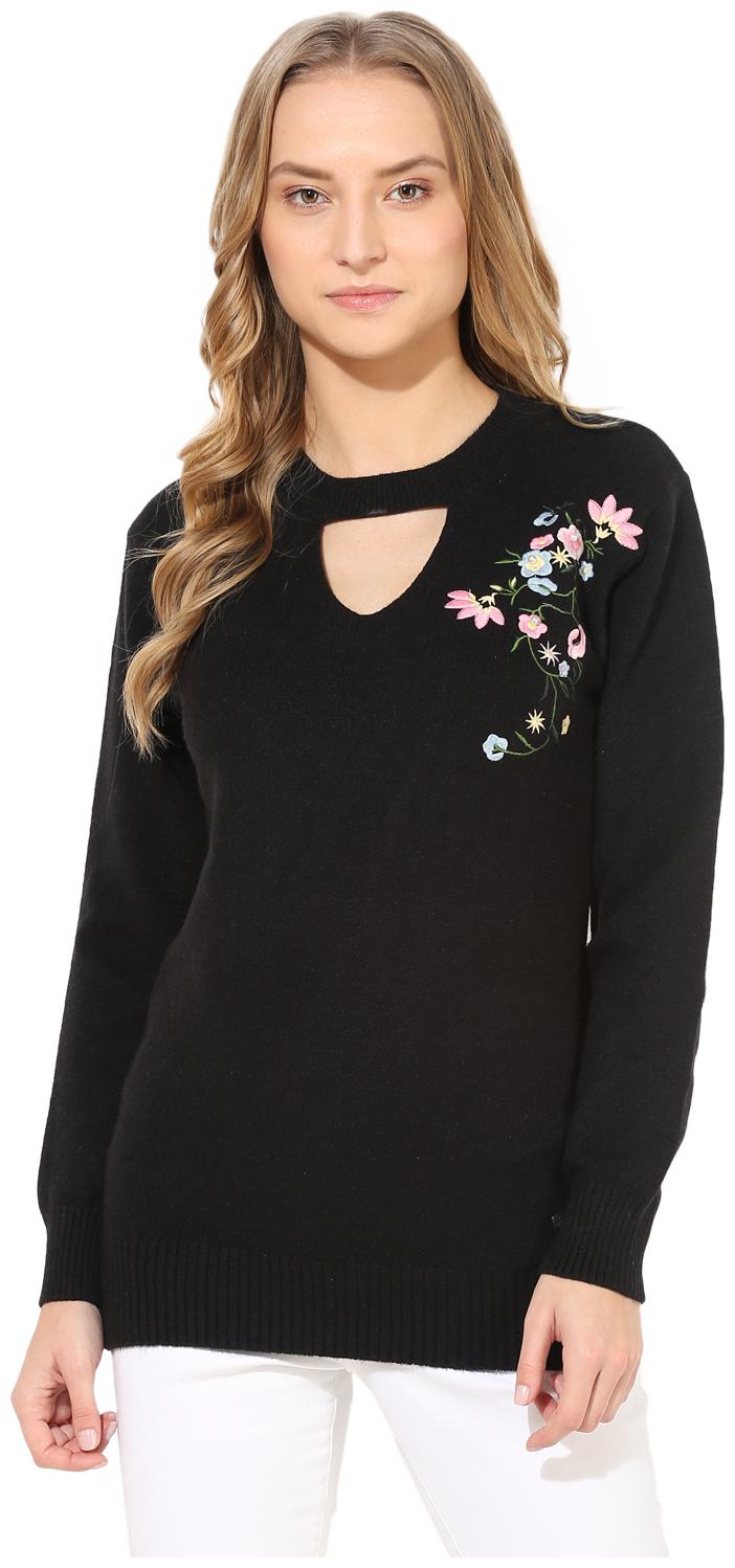 

One Femme Women Solid Regular top - Black