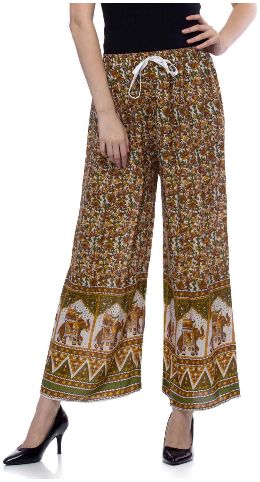 

One Femme Women s Jaipur Print Multicolored Palazzo