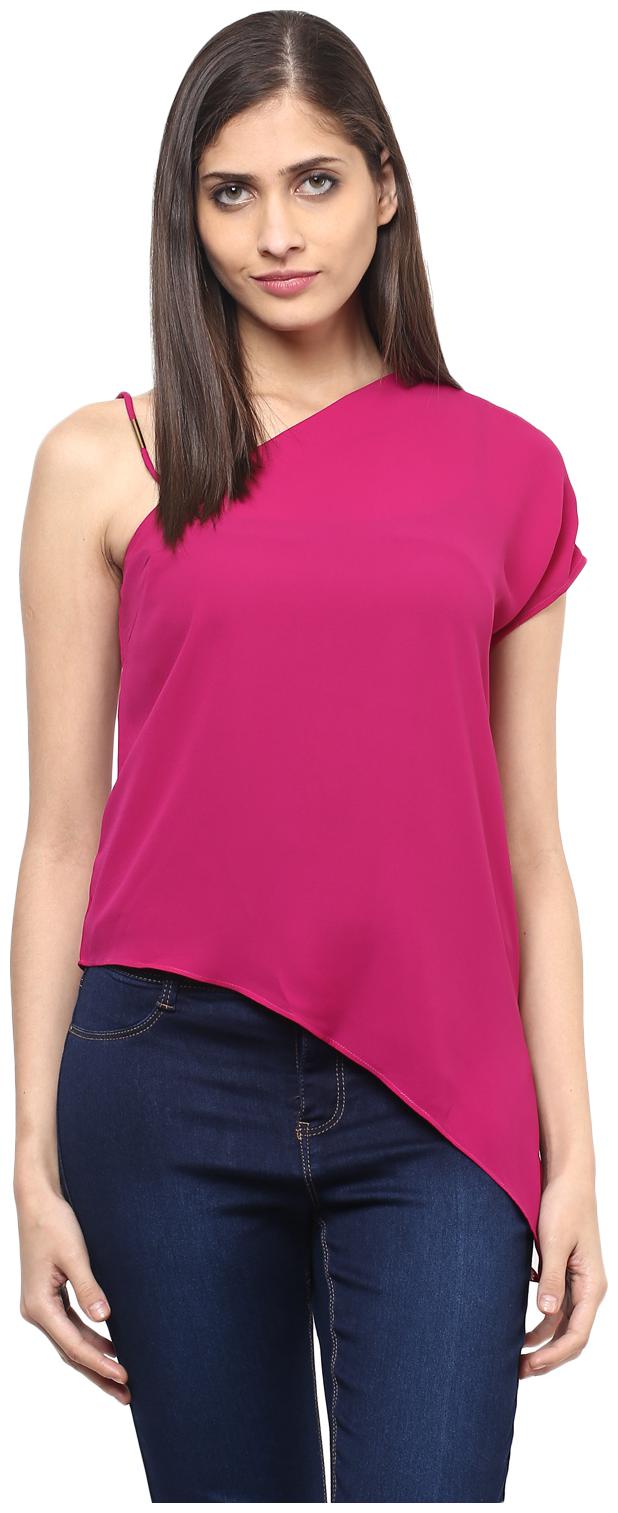 

109 F Women Solid Regular top - Pink