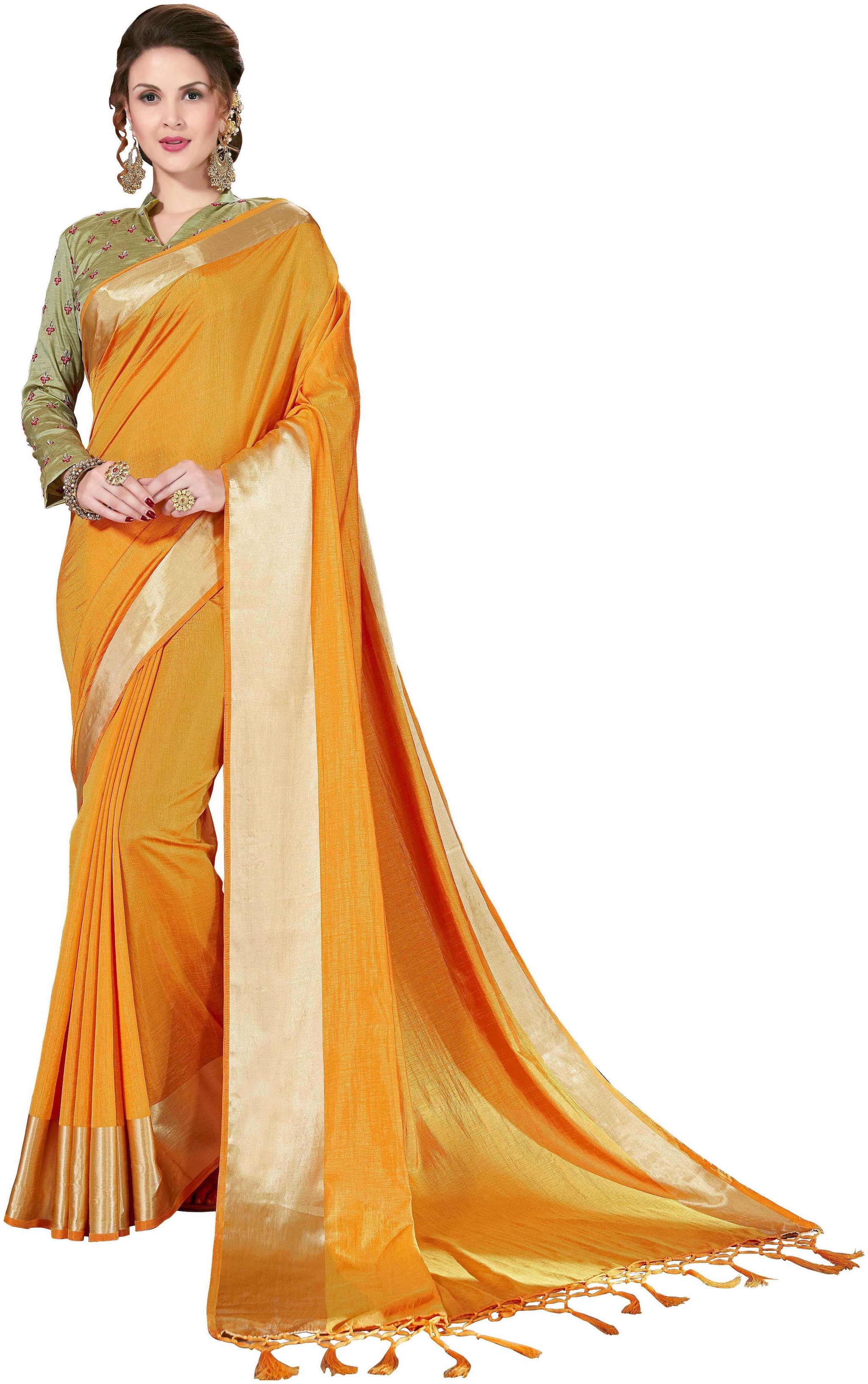 

Onlinefayda Designer Mustard Silk Saree