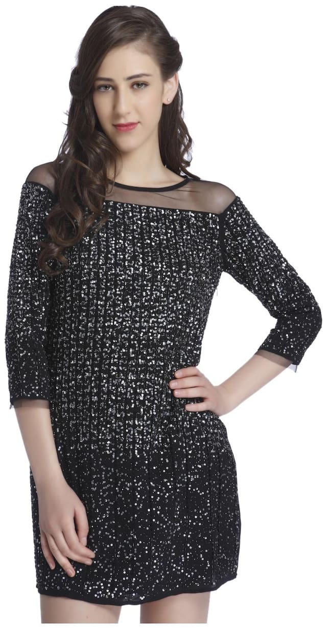 ONLY Black Printed Bodycon dress