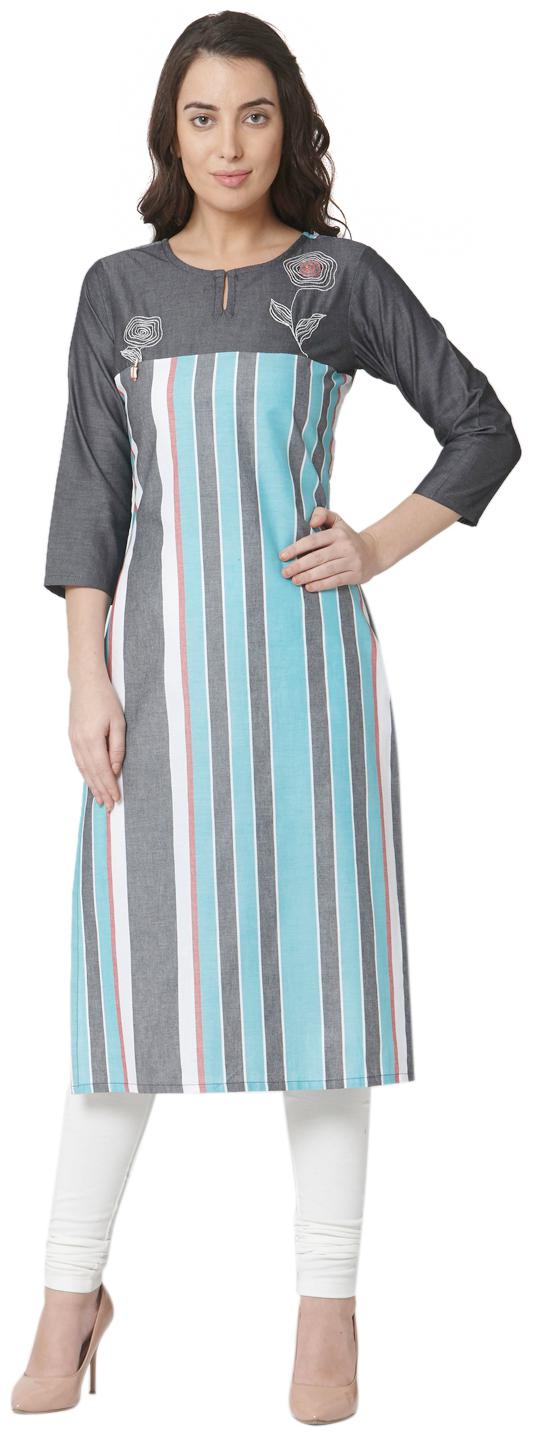 

OS Women Multi Embroidered Straight Kurta