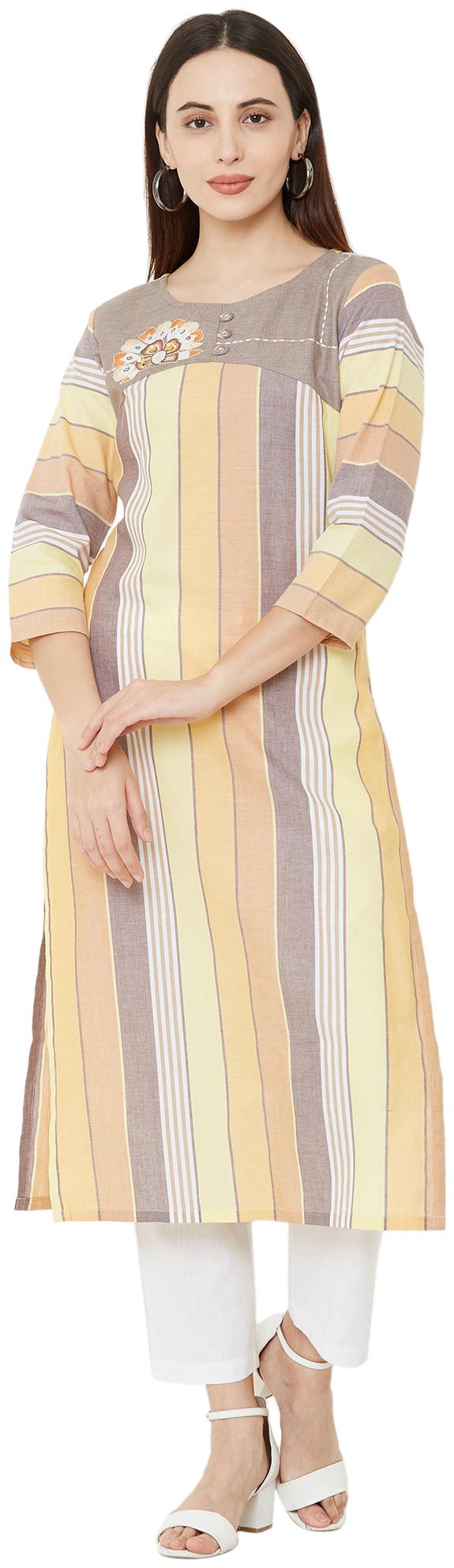 

OS Women Multi Embroidered Straight Kurti