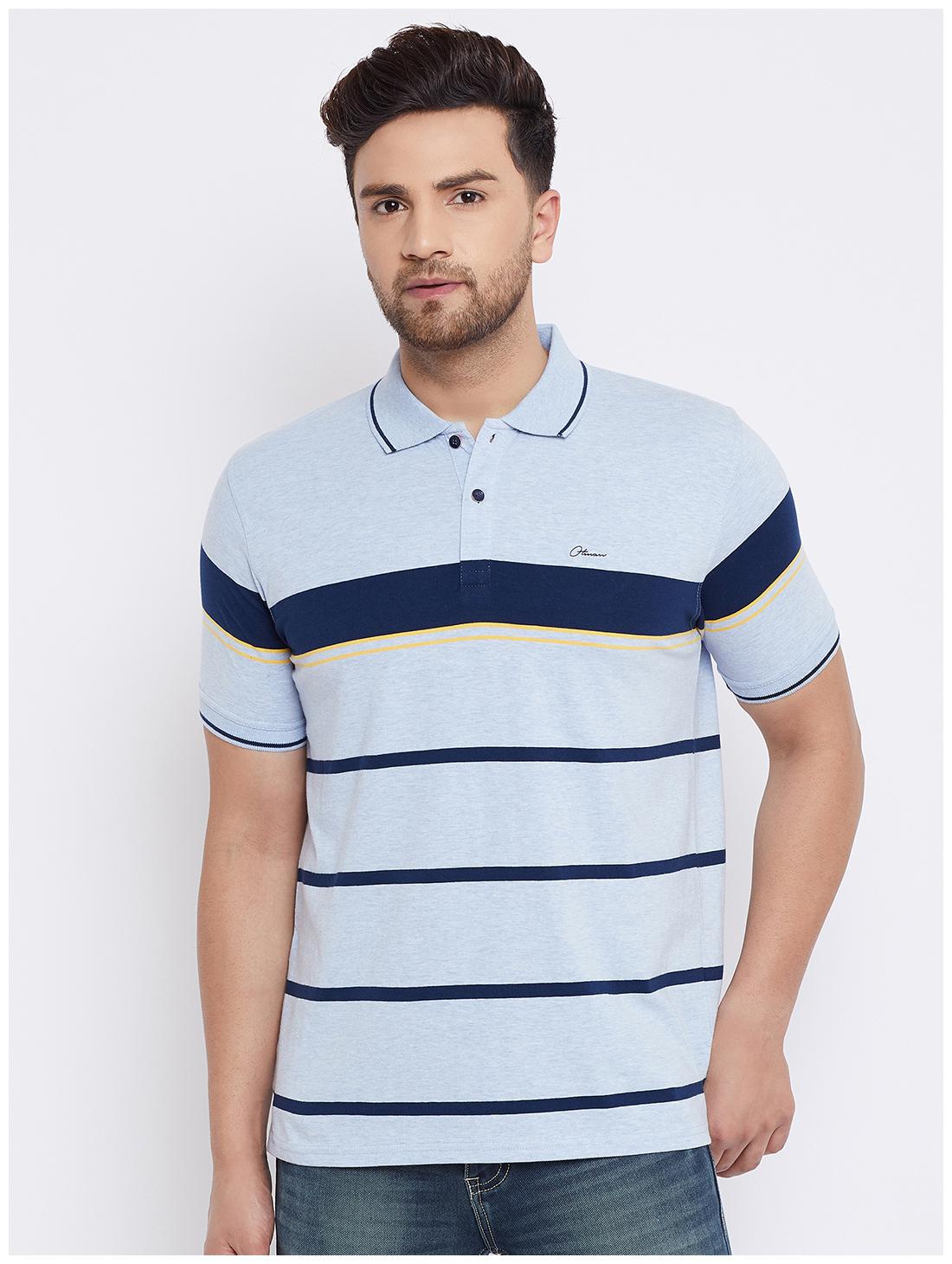 

Otman Men Blue Regular fit Cotton Polo collar T-Shirt - Pack Of 1