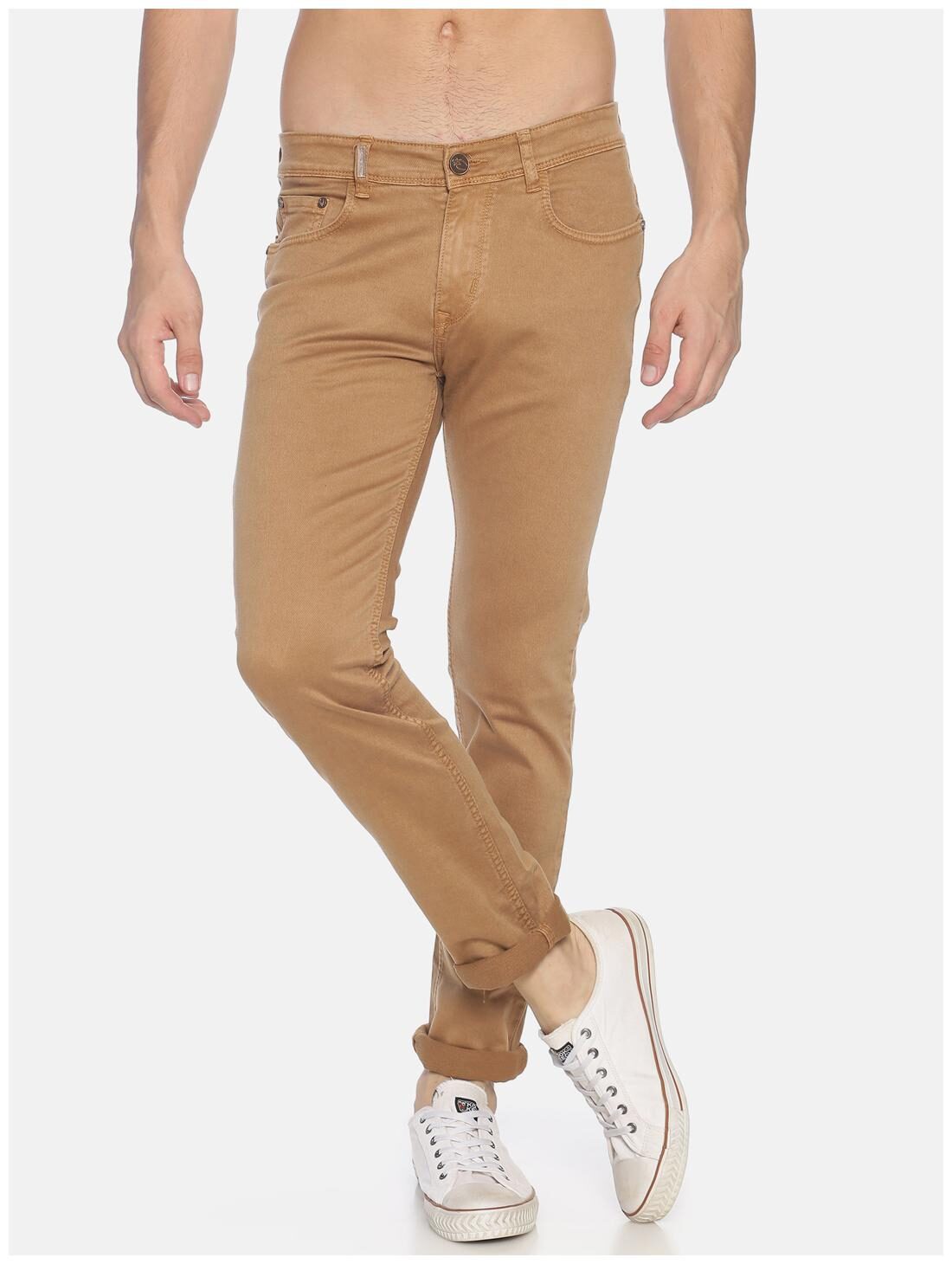 

OWEN HART Men Brown Slim Fit Jeans