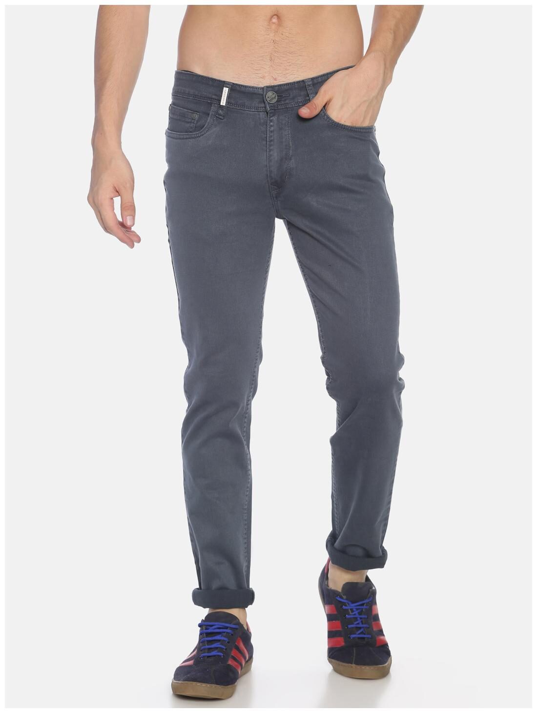 

OWEN HART Men Grey Slim Fit Jeans