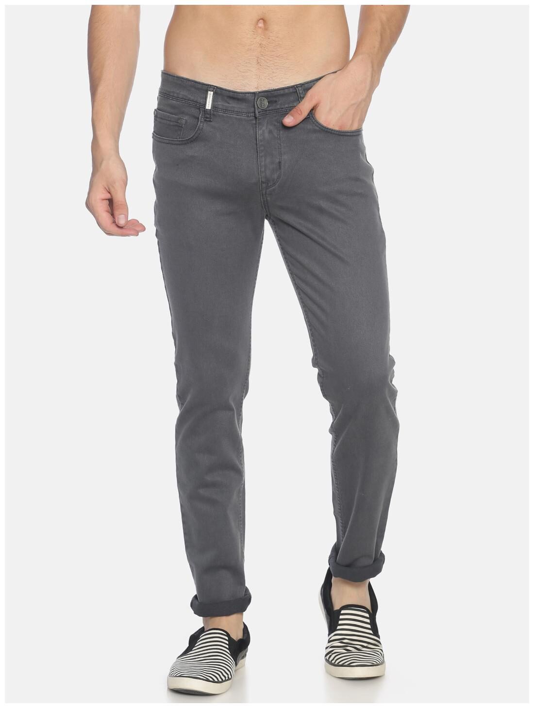 

OWEN HART Men Grey Slim Fit Jeans
