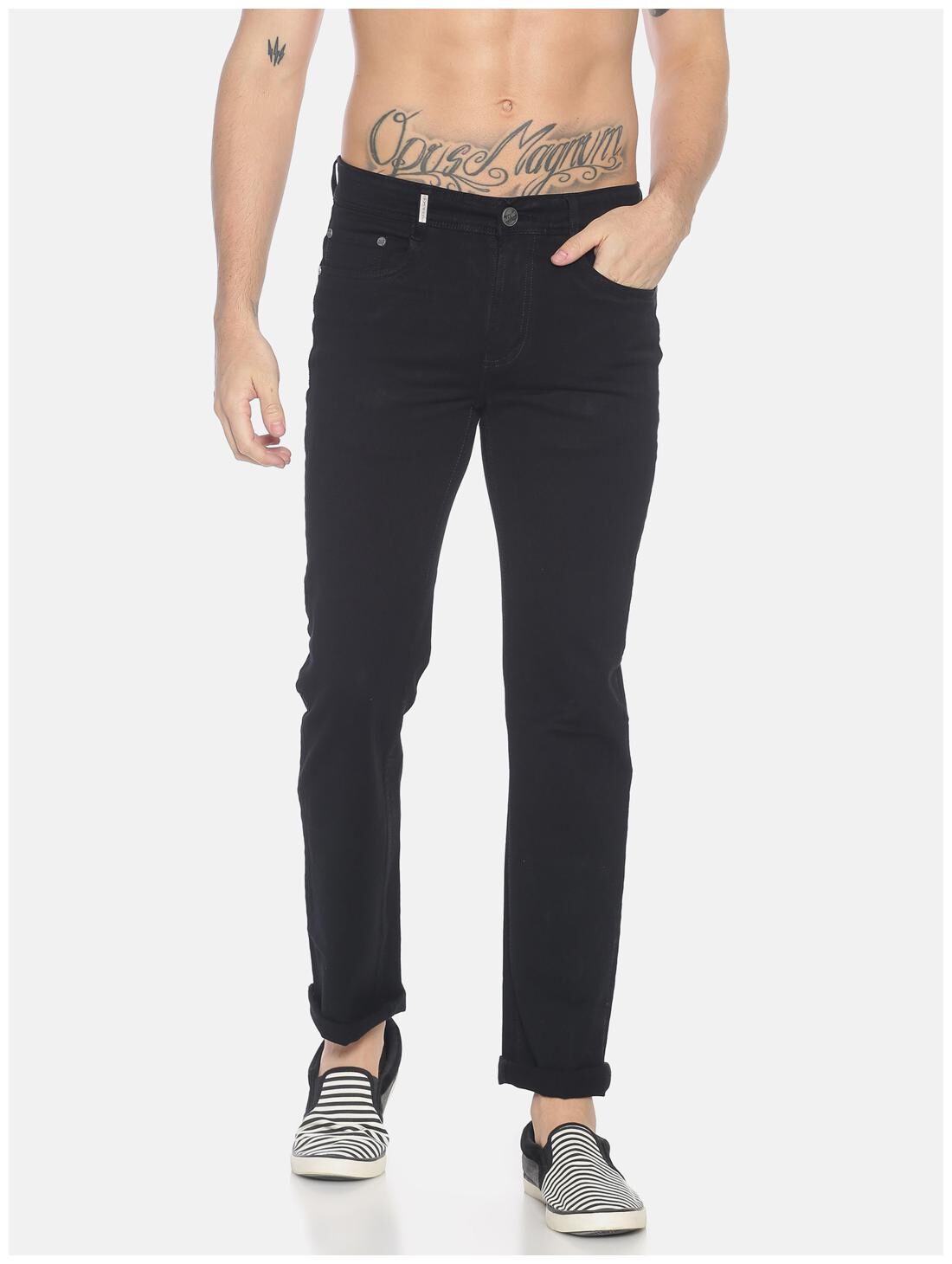 

OWEN HART Men Black Straight Fit Jeans