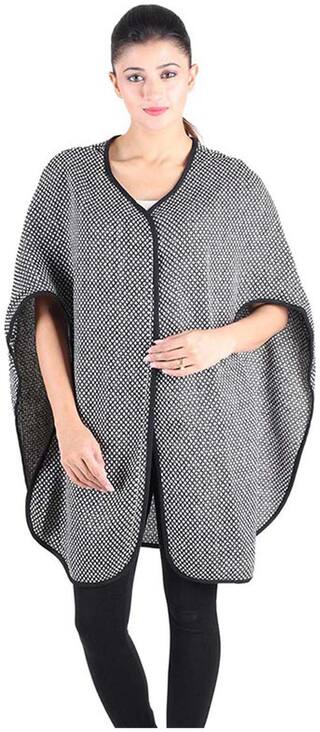 Owncraft Black And White Wool Poncho