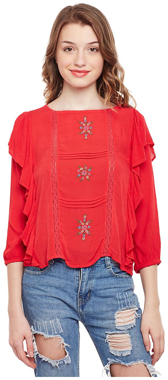 

Oxolloxo Women Floral A-line top - Red
