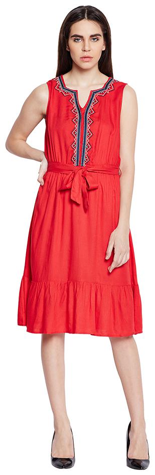 

Oxolloxo Red Striped A-line dress