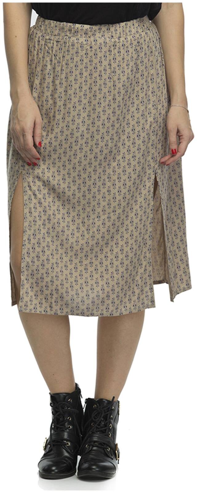 OXOLLOXO Printed Midi Skirt - Brown