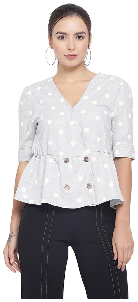 

Oxolloxo Women Printed A-line top - Beige
