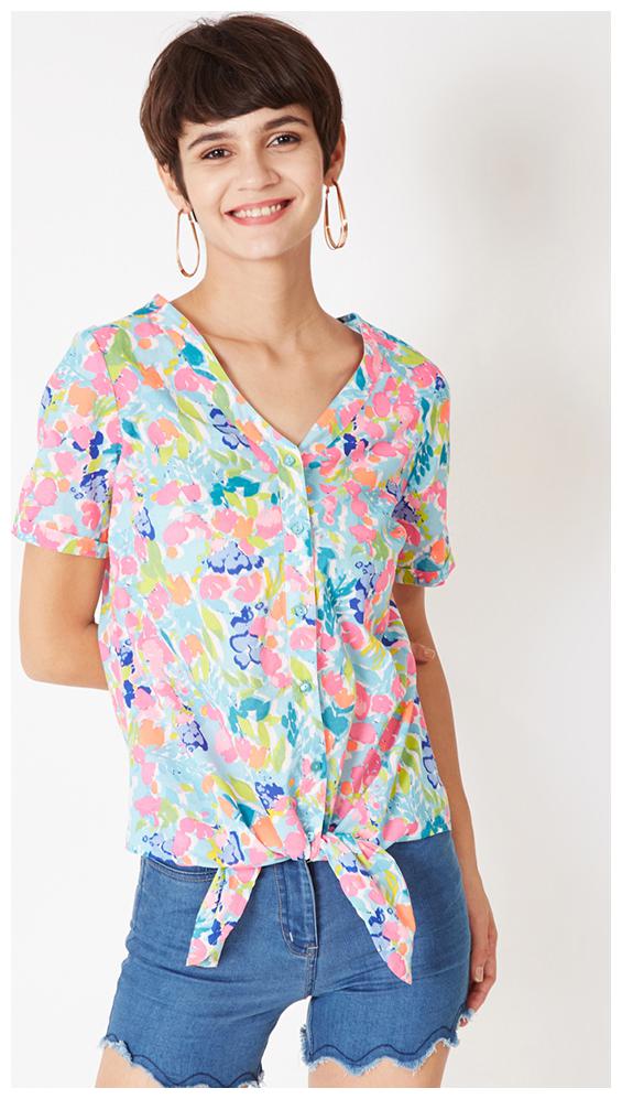 

OXOLLOXO Women Multi Floral Regular Fit Shirt