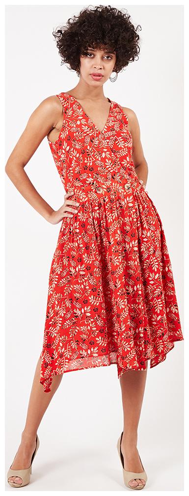 

OXOLLOXO Red Printed A-line dress