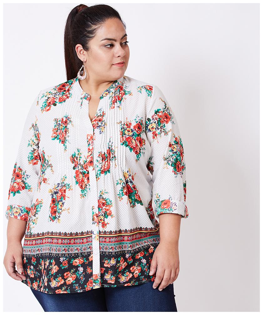 

OXOLLOXO Women White Printed Regular Fit Shirt