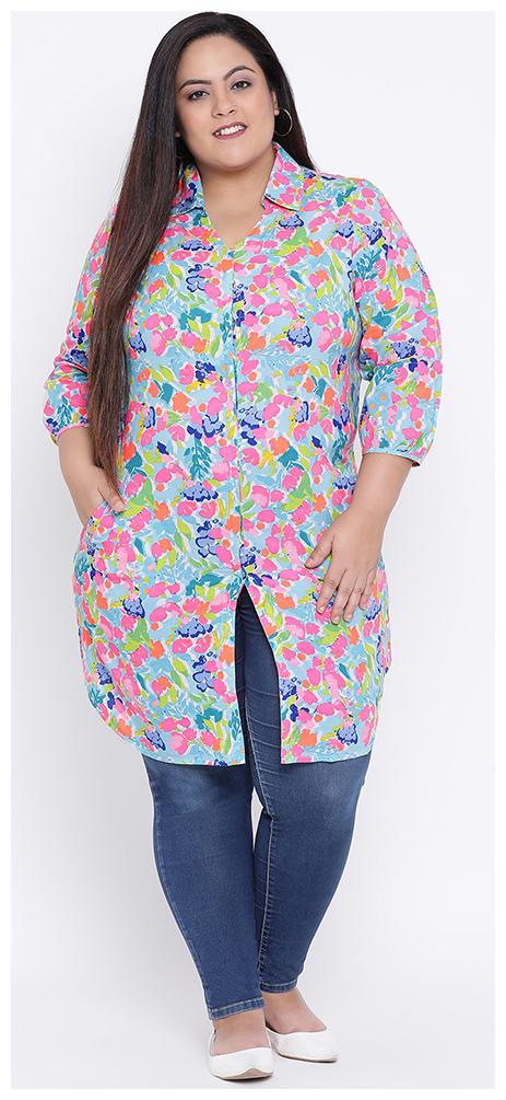

OXOLLOXO Women Multi Floral Regular Fit Shirt