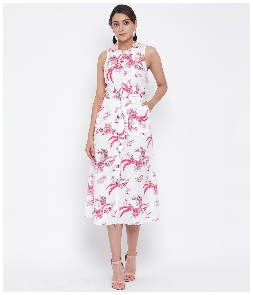 

Oxolloxo White Floral Wrap dress
