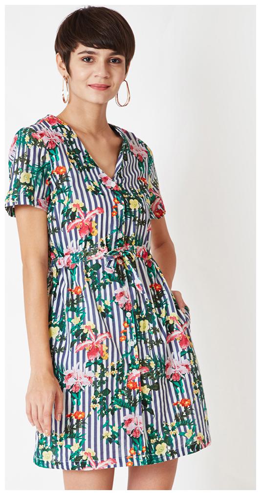 

OXOLLOXO Multi Printed A-line dress