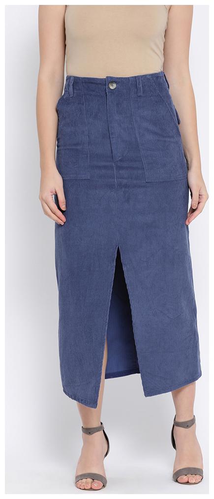 

OXOLLOXO Striped A-line skirt Maxi Skirt - Blue