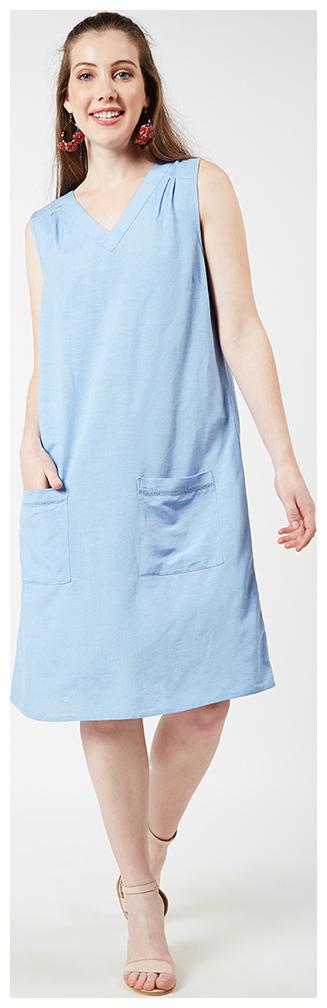 

OXOLLOXO Blue Solid A-line dress