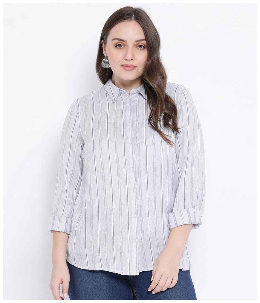 

Oxolloxo Women White Printed Regular Fit Shirt