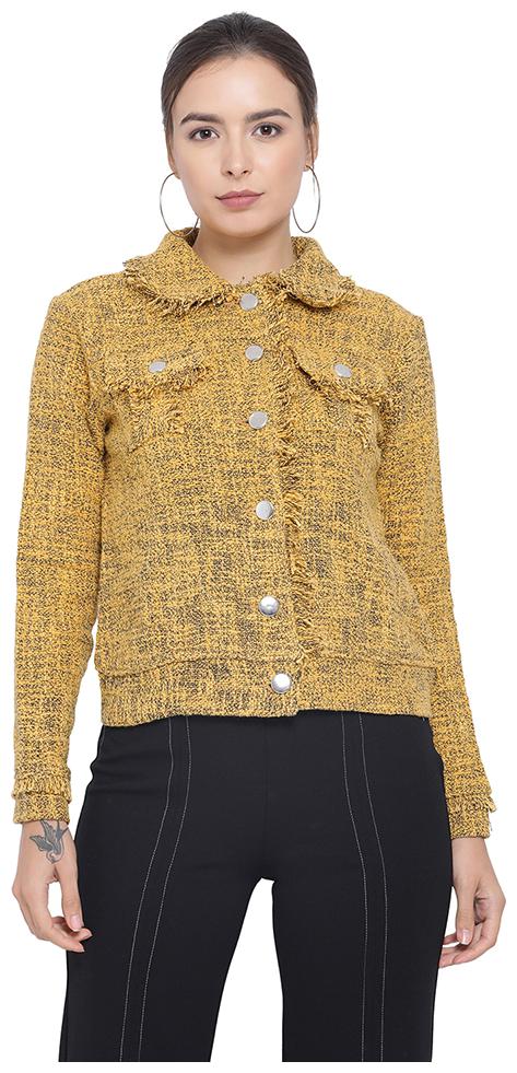 

Oxolloxo Women Solid Bomber Jacket - Yellow