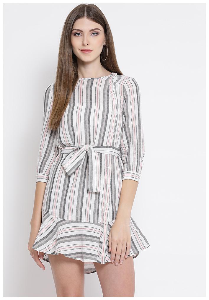 

OXOLLOXO White Striped A-line dress