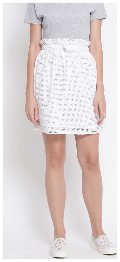 

OXOLLOXO Printed A-line skirt Mini Skirt - White