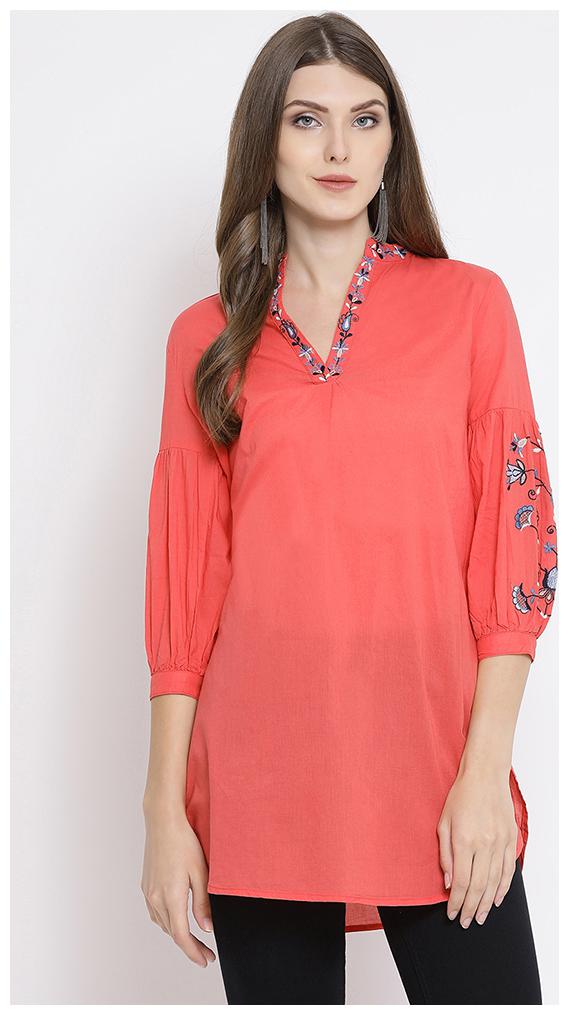 

OXOLLOXO Women Solid Regular top - Red