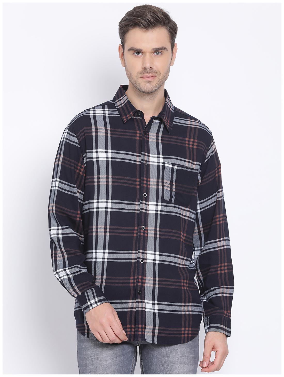 

Oxolloxo Men Black Checked Regular Fit Casual Shirt