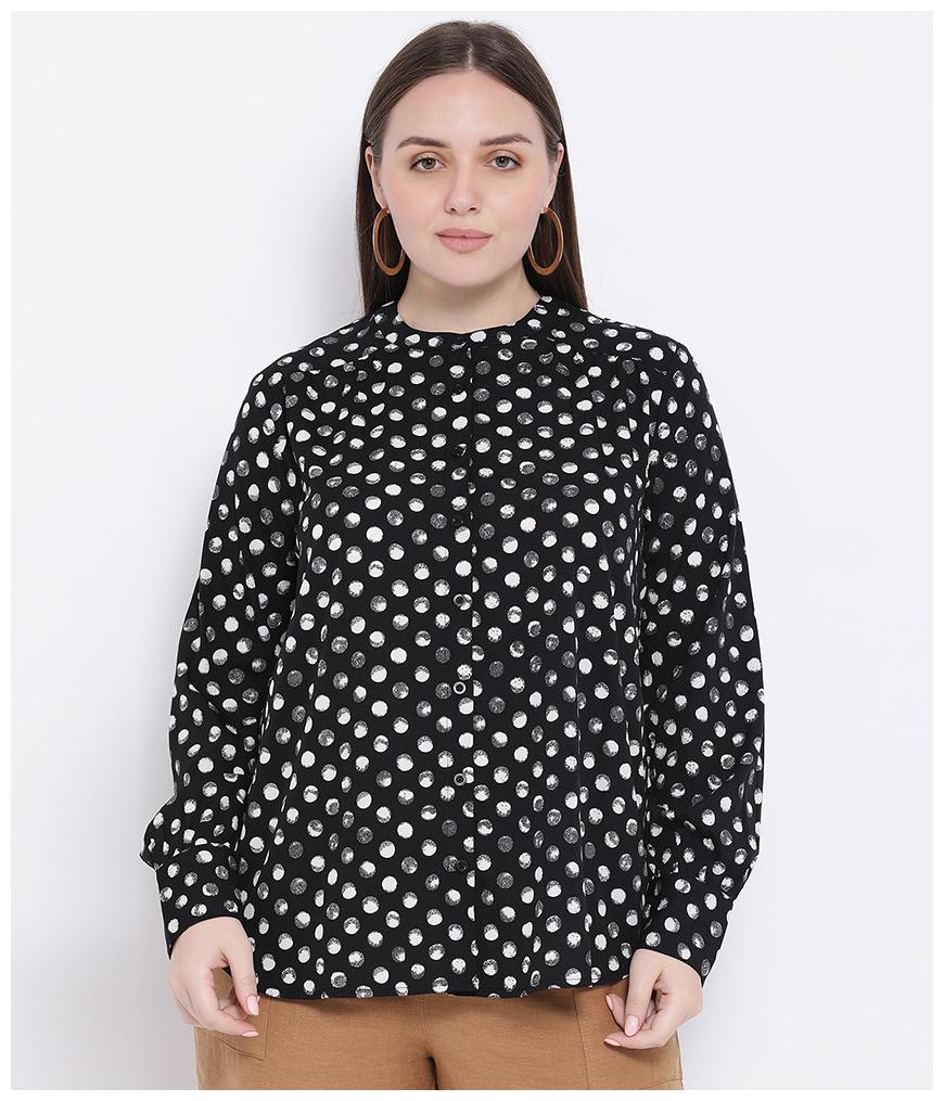 

Oxolloxo Women Black Printed Regular Fit Shirt